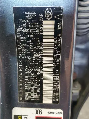 2014 TOYOTA COROLLA L  