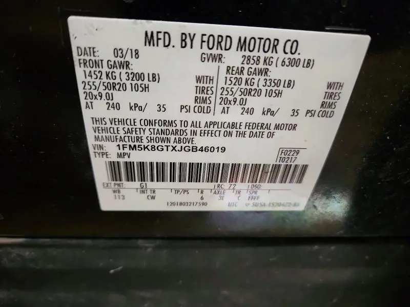 2018 FORD EXPLORER SPORT  