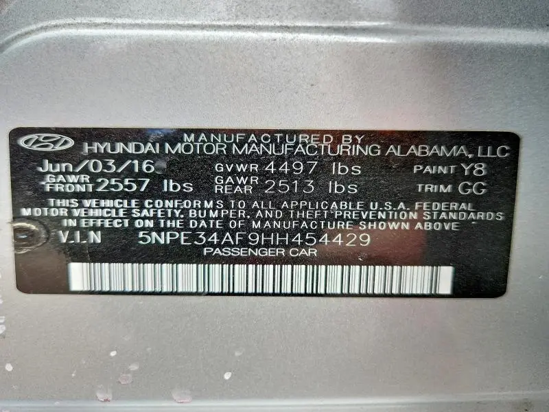 2017 HYUNDAI SONATA LIMITED  