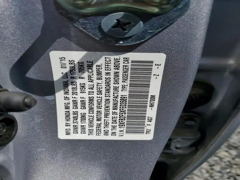2015 HONDA CIVIC LX  