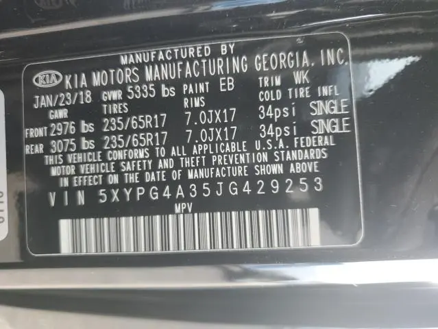 2018 KIA SORENTO LX  