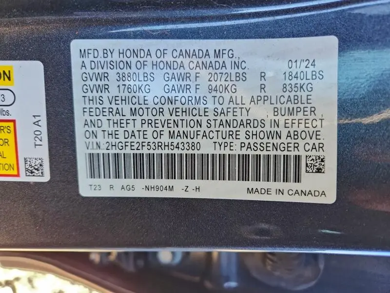 2024 HONDA CIVIC SPORT  