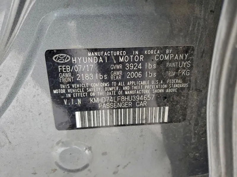 2017 HYUNDAI ELANTRA SE  
