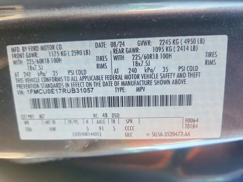 2024 FORD ESCAPE   