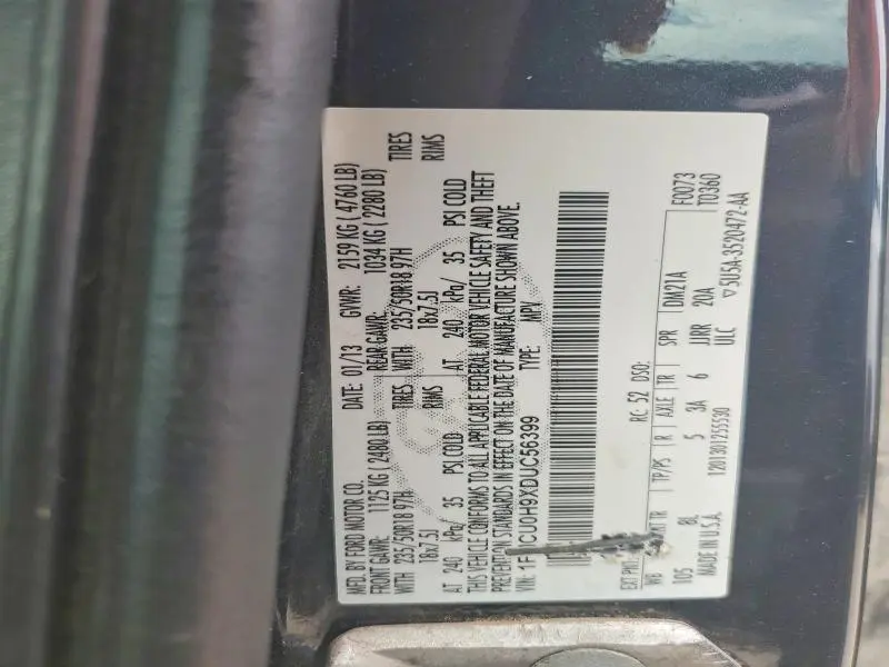 2013 FORD ESCAPE SEL  