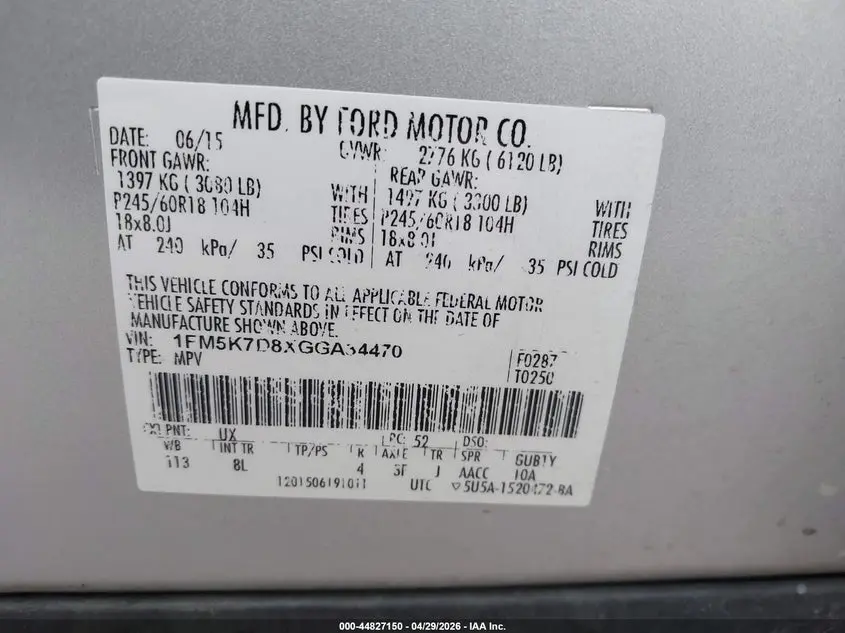2016 FORD EXPLORER XLT