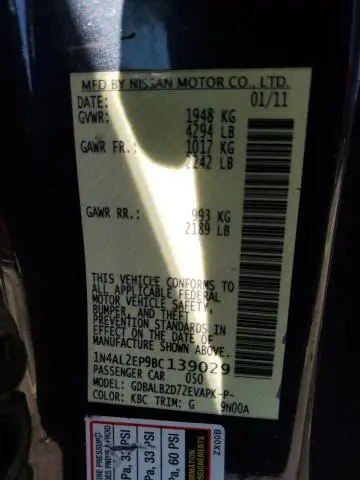 2011 NISSAN ALTIMA S  