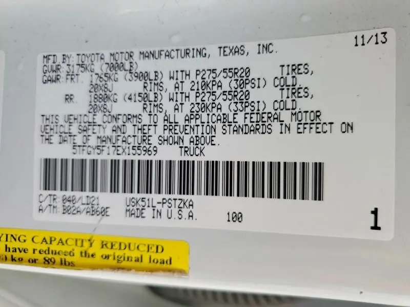 2014 TOYOTA TUNDRA 1794 EDITION  