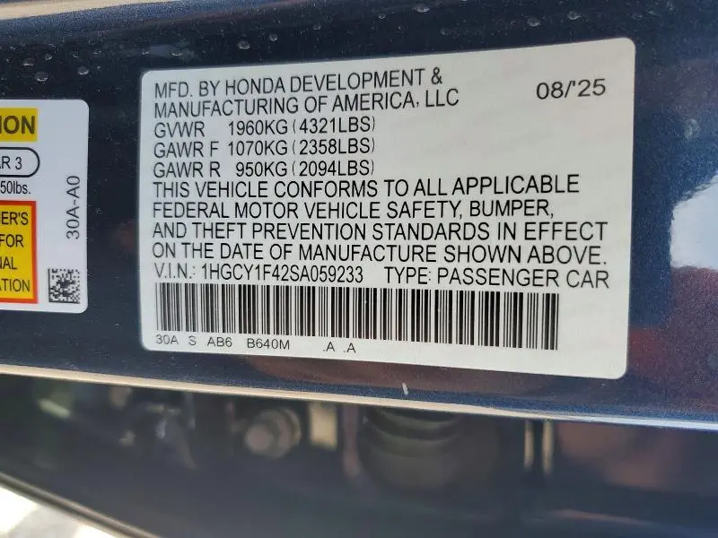 2025 HONDA ACCORD SE  