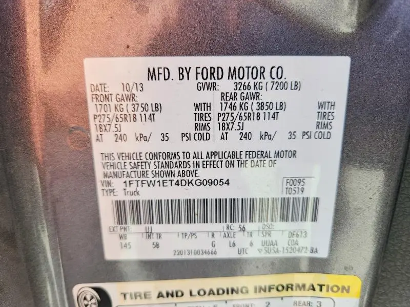 2013 FORD F150 SUPERCREW  