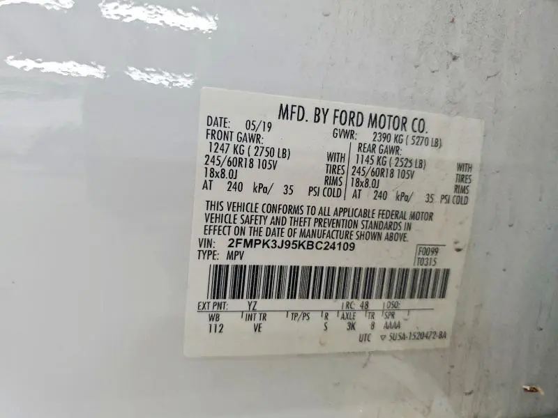 2019 FORD EDGE SEL  