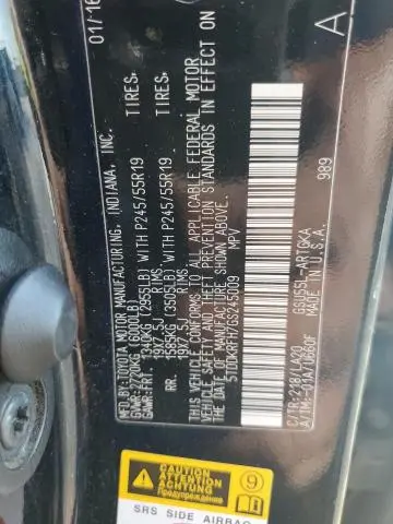 2016 TOYOTA HIGHLANDER LIMITED  