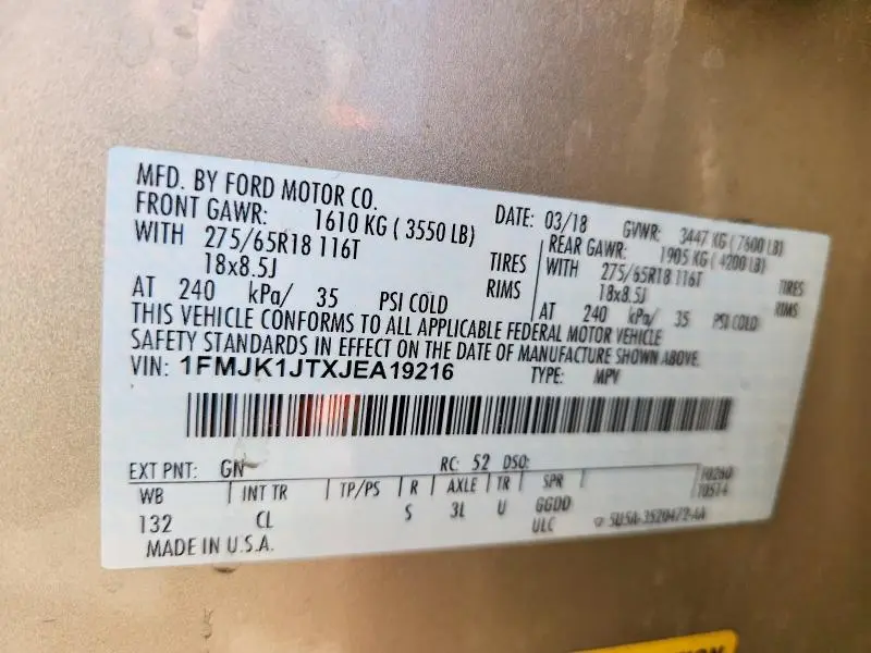 2018 FORD EXPEDITION MAX XLT  