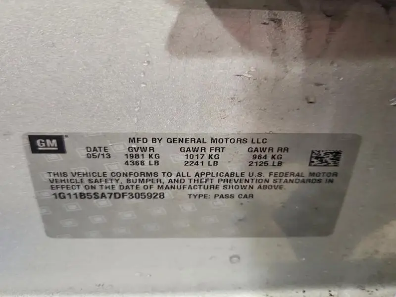 2013 CHEVROLET MALIBU LS  