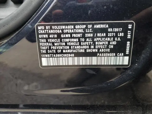 2017 VOLKSWAGEN PASSAT SE  
