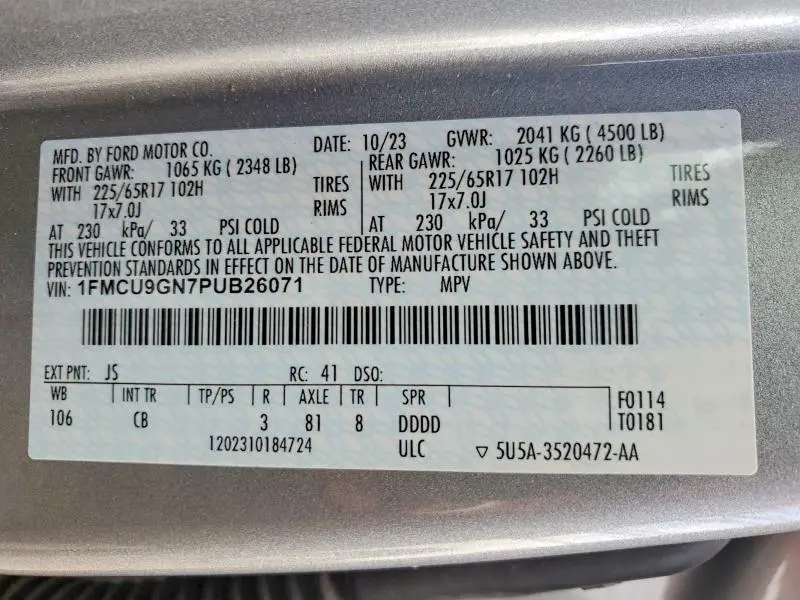 2023 FORD ESCAPE ACTIVE  