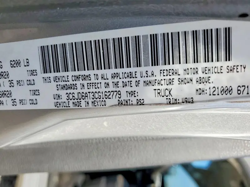 2012 DODGE RAM 1500 ST  