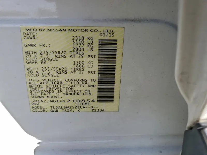 2015 NISSAN MURANO S  