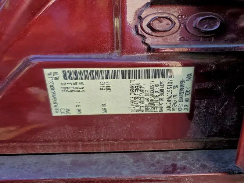 2010 NISSAN ALTIMA BASE  