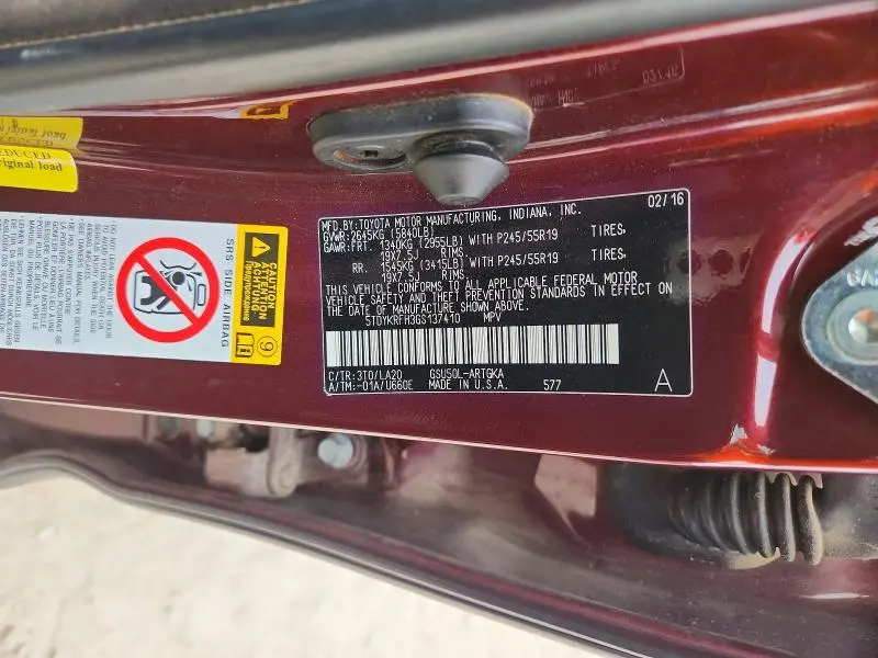 2016 TOYOTA HIGHLANDER LIMITED  