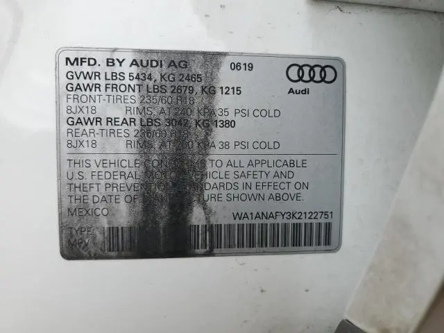 2019 AUDI Q5 PREMIUM  