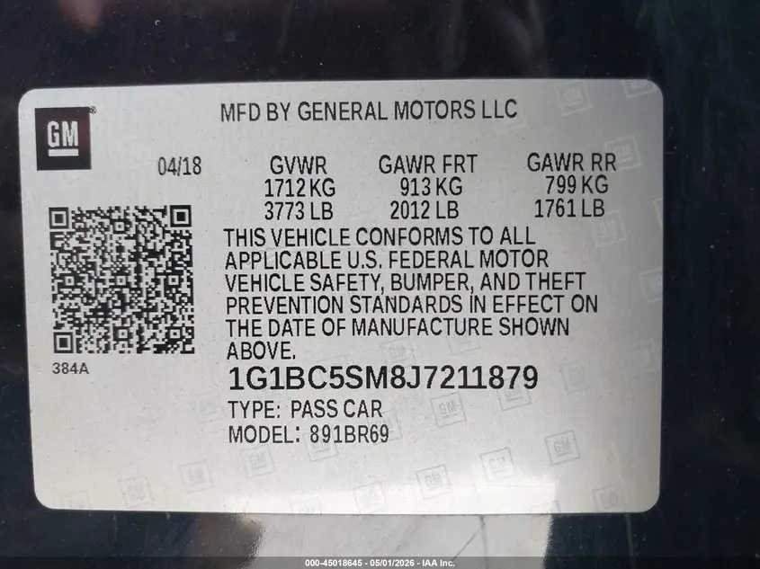 2018 CHEVROLET CRUZE LS AUTO