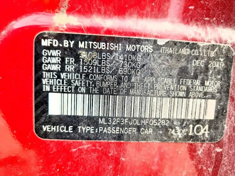 2020 MITSUBISHI MIRAGE G4 ES  