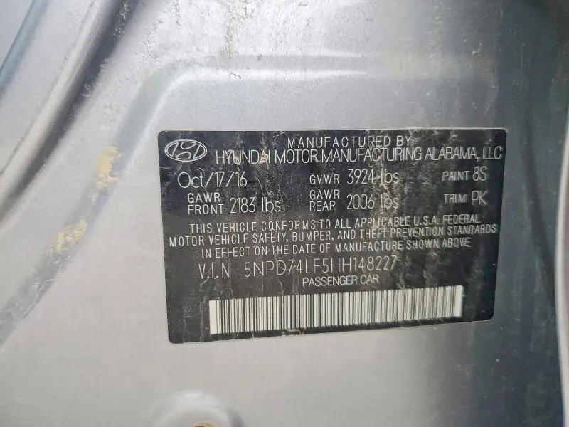 2017 HYUNDAI ELANTRA SE  