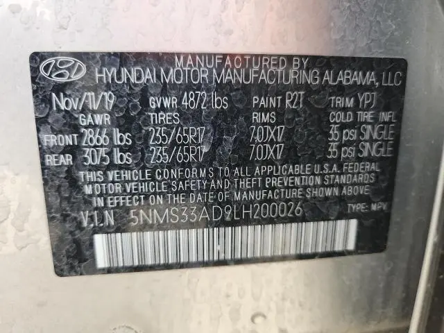 2020 HYUNDAI SANTA FE SEL  