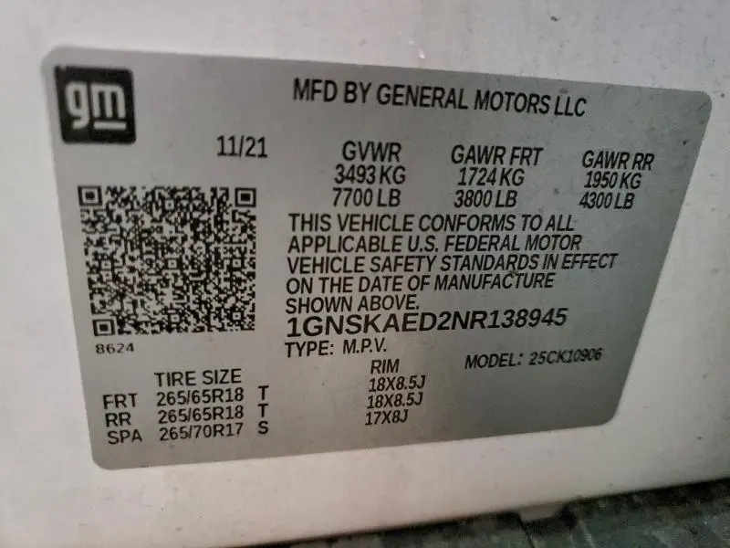 2022 CHEVROLET SUBURBAN K1500  