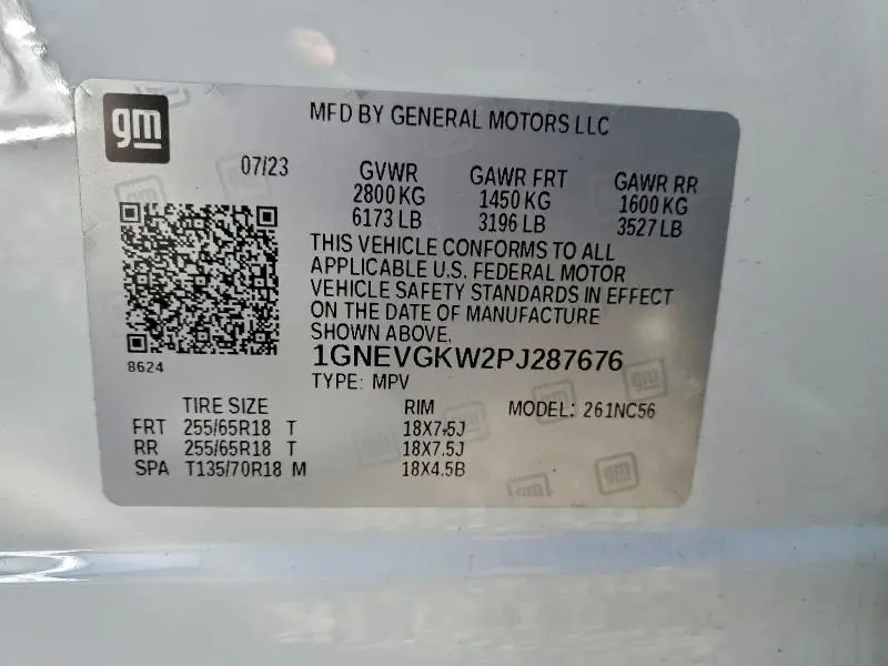 2023 CHEVROLET TRAVERSE LT  