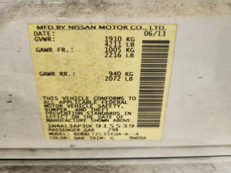 2013 NISSAN ALTIMA 2.5  