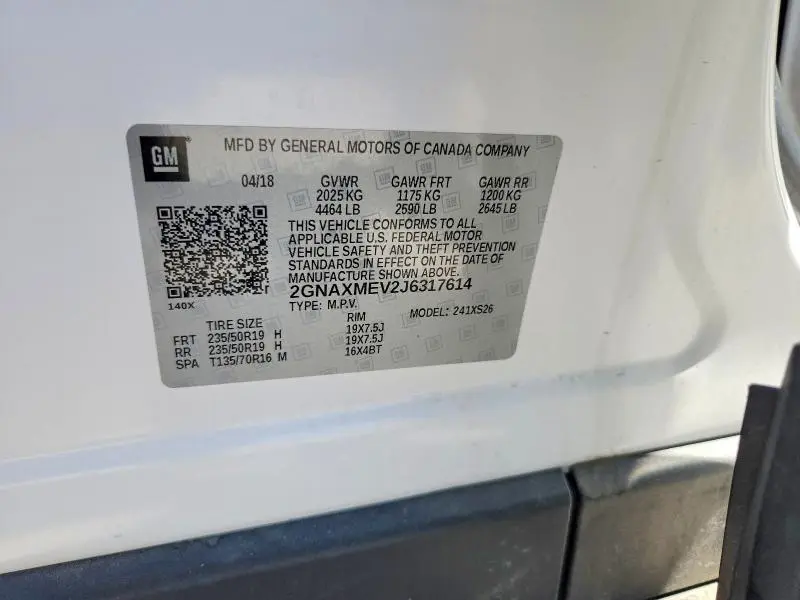 2018 CHEVROLET EQUINOX PREMIER  