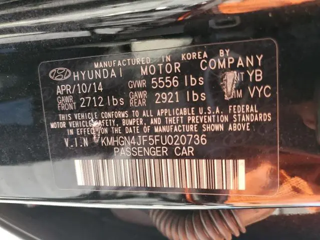 2015 HYUNDAI GENESIS 5.0L  