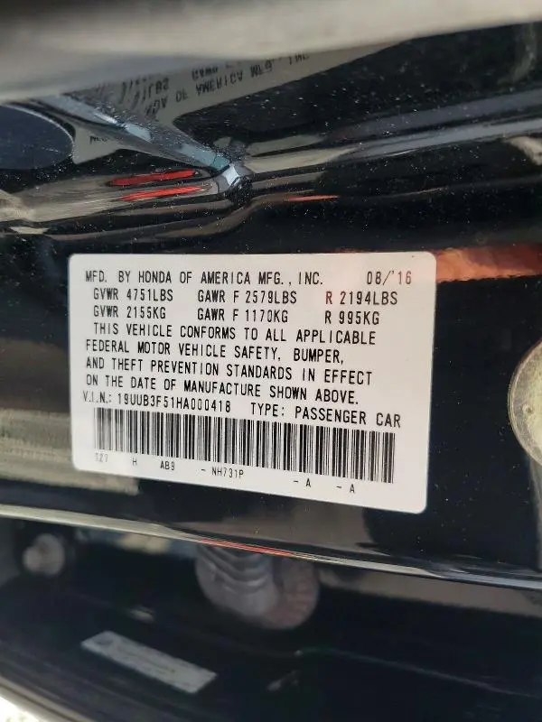 2017 ACURA TLX TECH  