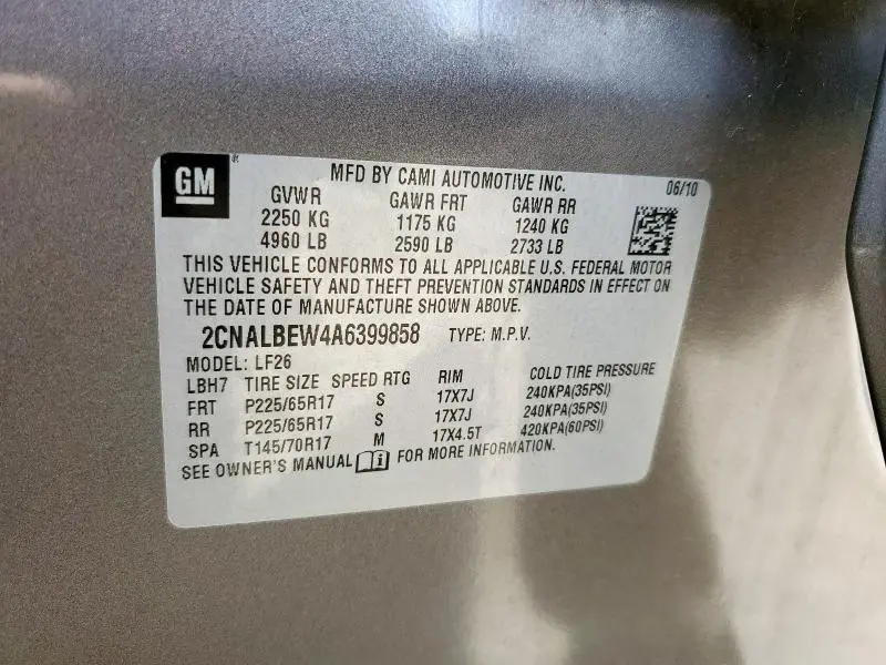 2010 CHEVROLET EQUINOX LS  