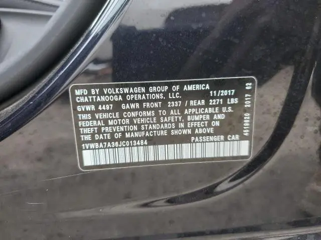 2018 VOLKSWAGEN PASSAT SE  