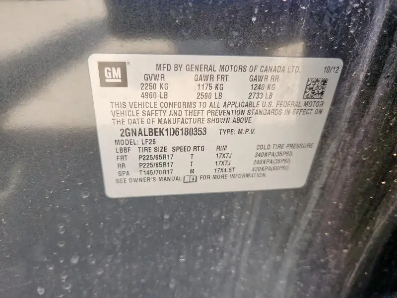 2013 CHEVROLET EQUINOX LS  
