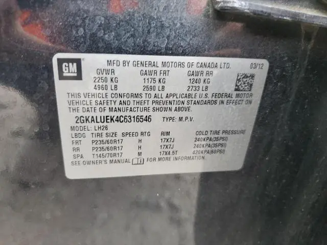 2012 GMC TERRAIN SLT  