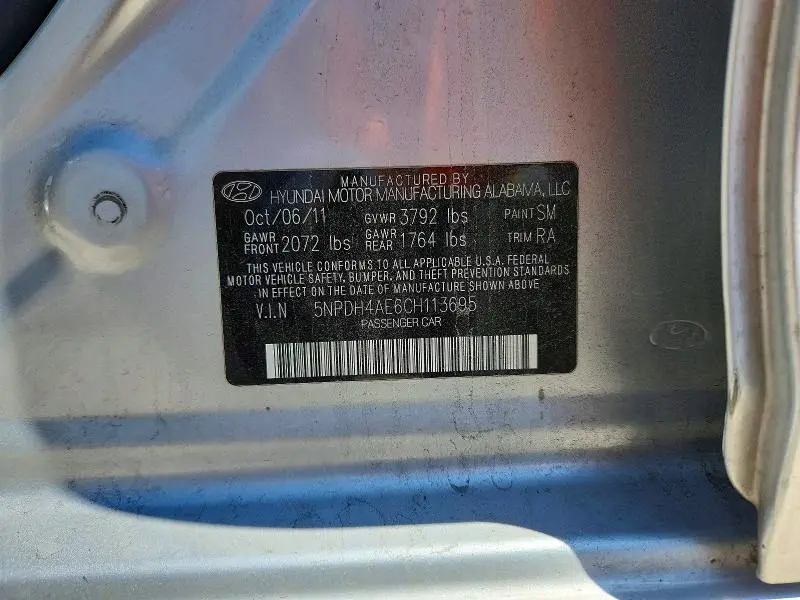 2012 HYUNDAI ELANTRA LIMITED  
