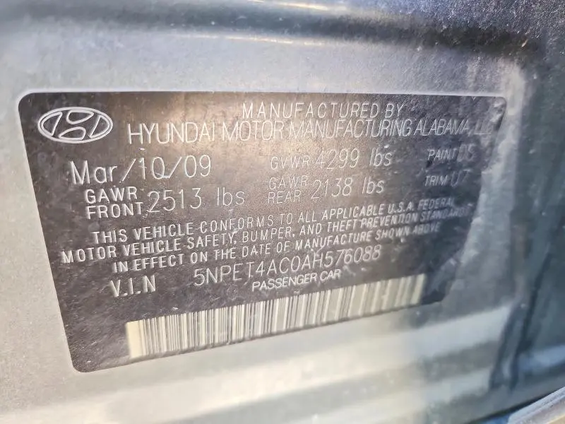 2010 HYUNDAI SONATA GLS  