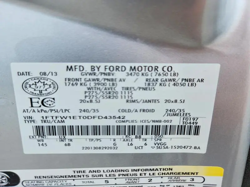 2013 FORD F150 SUPERCREW  