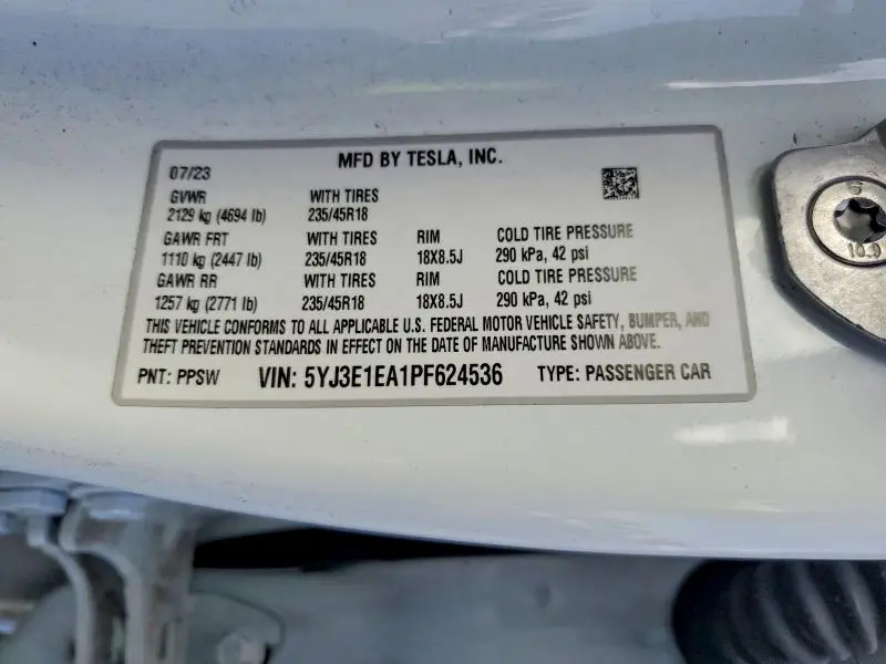 2023 TESLA MODEL 3   