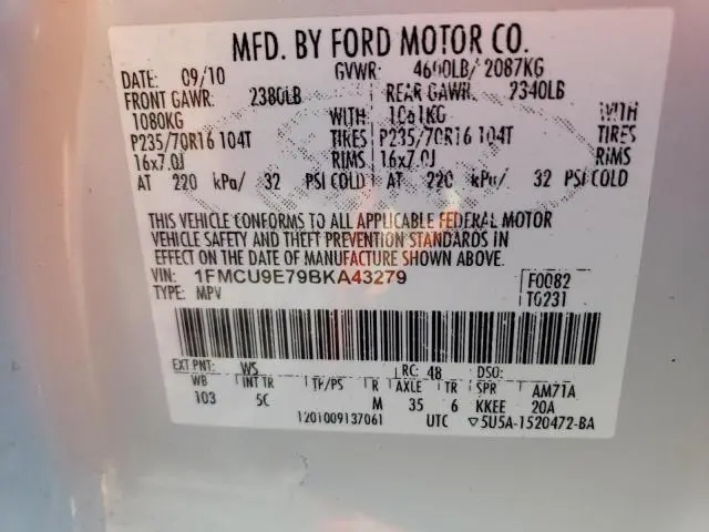 2011 FORD ESCAPE LIMITED  