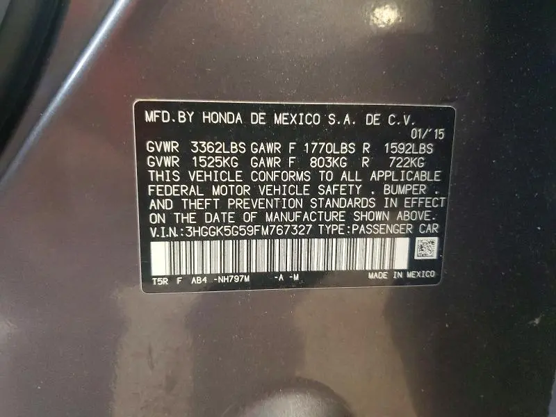 2015 HONDA FIT LX  