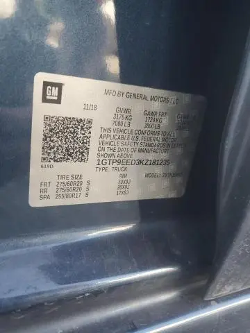 2019 GMC SIERRA K1500 AT4  