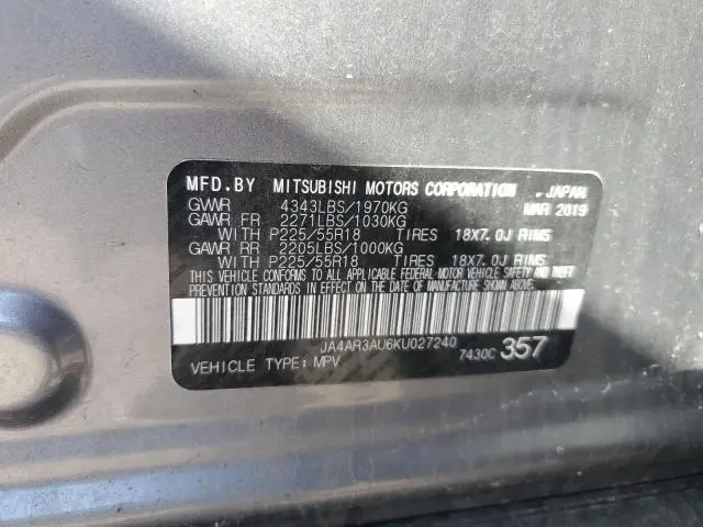 2019 MITSUBISHI OUTLANDER SPORT ES  