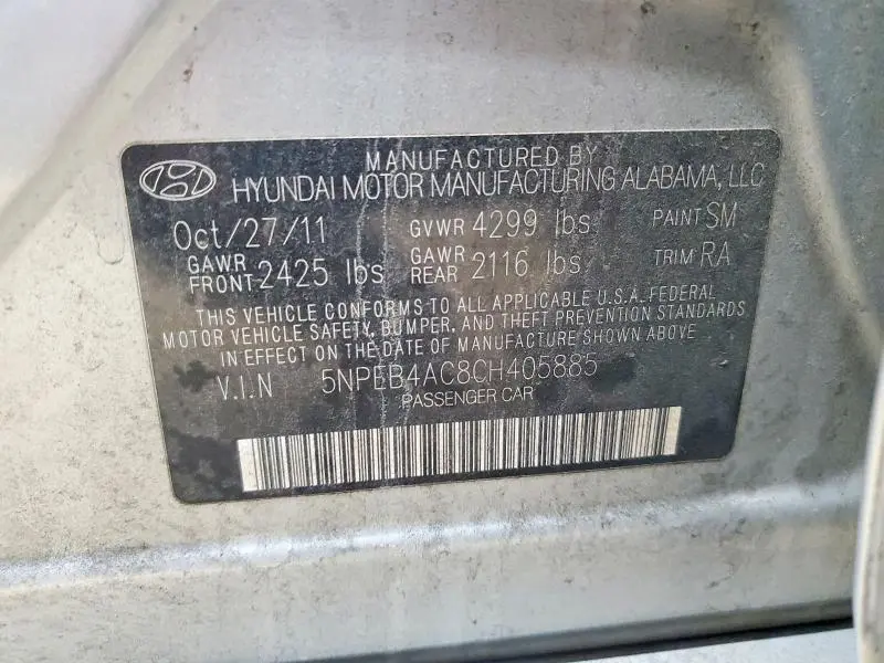 2012 HYUNDAI SONATA GLS  