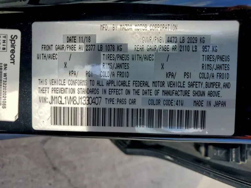 2018 MAZDA 6 TOURING  