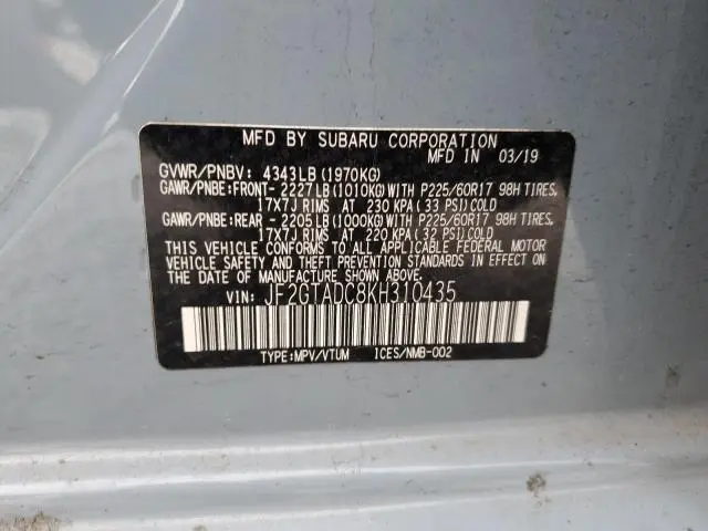 2019 SUBARU CROSSTREK PREMIUM